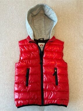Appaman Apex Puffer Vest Size 6 Red Hooded Designer